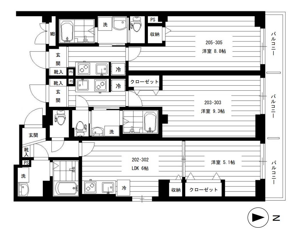 文京区湯島のマンションの間取り