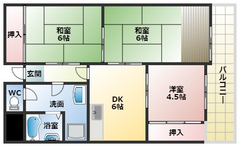 【柏原市国分西のマンションの間取り】