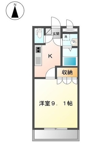 姫路市勝原区朝日谷のアパートの間取り