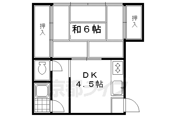 京都市東山区金園町のアパートの間取り