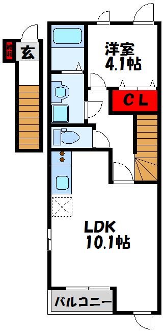 【宗像市三郎丸のアパートの間取り】