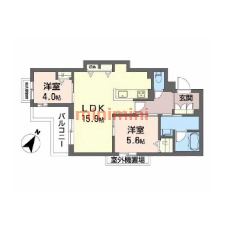 摂津市正雀のマンションの間取り