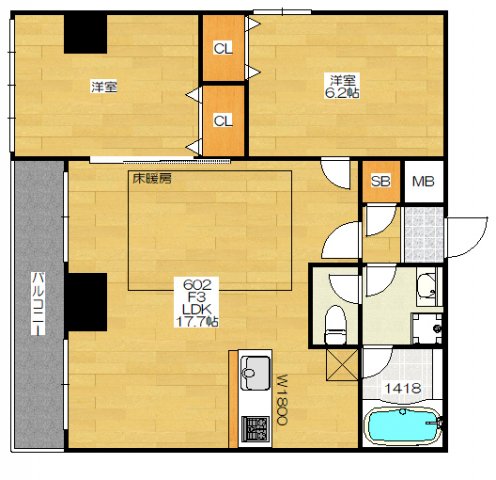 吹田市尺谷のマンションの間取り