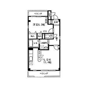 シャトルKITAYAMA　1の間取り