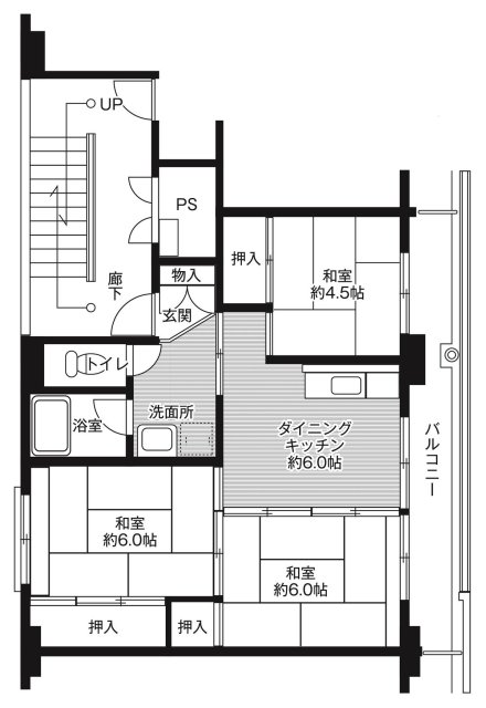 勝田郡勝央町勝間田のマンションの間取り