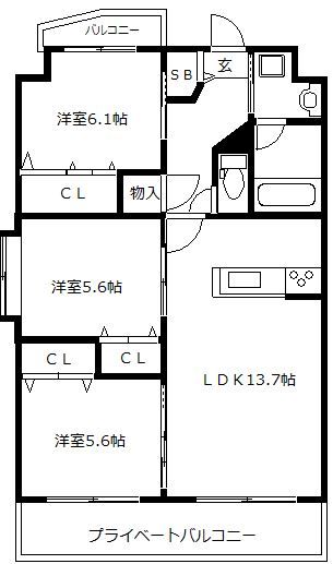 モンクール香椎駅前の間取り