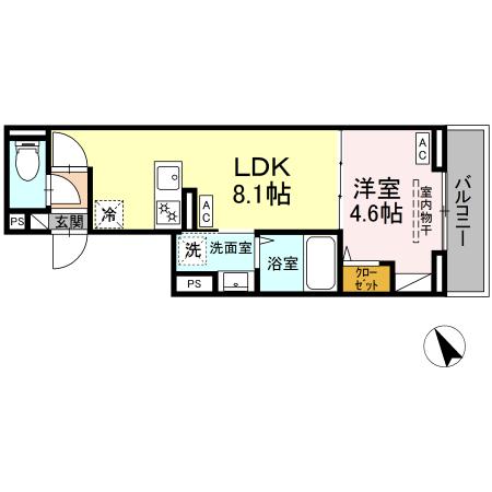 大田区大森北のアパートの間取り