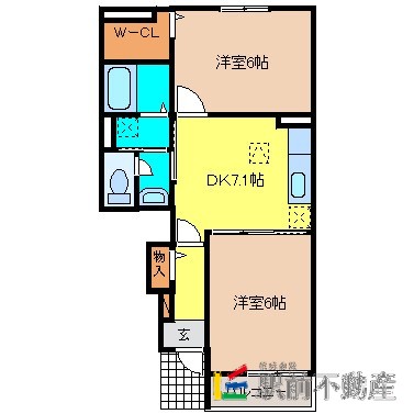 鳥栖市田代本町のアパートの間取り