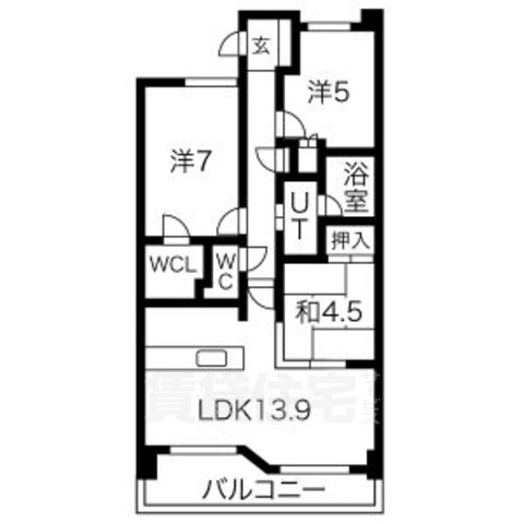 名古屋市中川区十番町のマンションの間取り