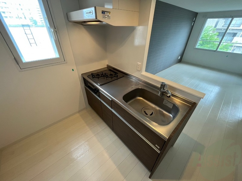 キッチン　２口システムキッチンなので、すぐお料理に使えます！