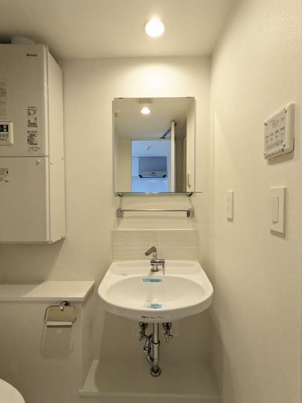 洗面設備　ゆったりとスペースのある洗面所