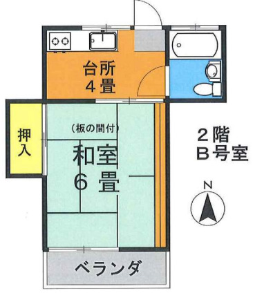 西武池袋線 石神井公園駅 徒歩6分 2階建 築38年の間取り写真