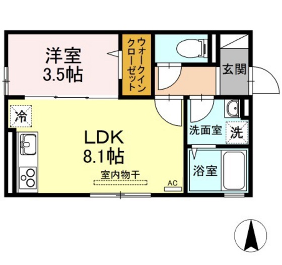 ＪＲ津山線 法界院駅 徒歩8分 2階建 築10年の間取り写真
