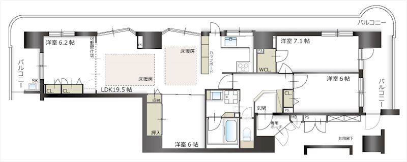 アルファステイツ姫路本町の間取り写真