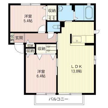 ＪＲ東北本線 西那須野駅 バス乗車時間：7分 最寄りバス停で下車 徒歩5分 2階建 築24年の間取り写真