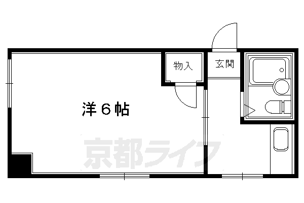 京都市上京区聚楽町のマンションの間取り