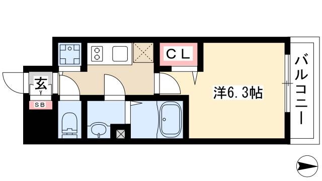 プレサンス名古屋STATIONフレアの間取り