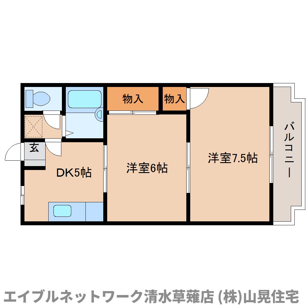 静岡市駿河区谷田のマンションの間取り