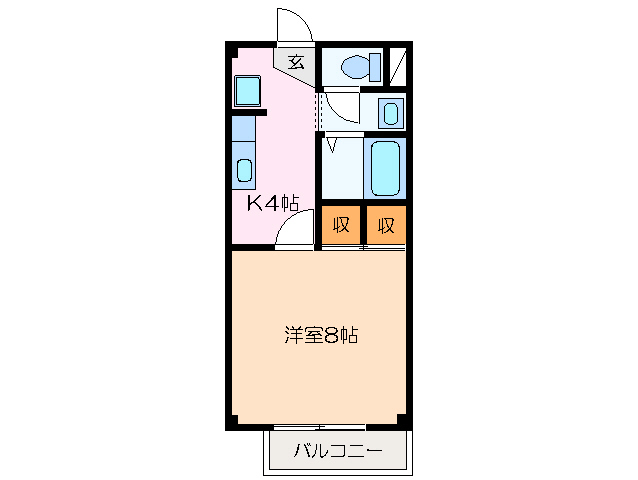 松阪市射和町のアパートの間取り