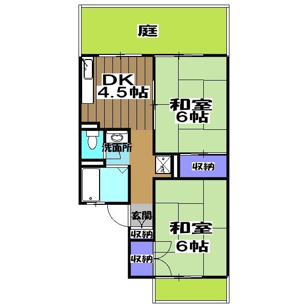 京都市西京区大枝沓掛町のアパートの間取り