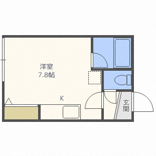 北海道札幌市豊平区中の島一条６（アパート）の賃貸物件の間取り