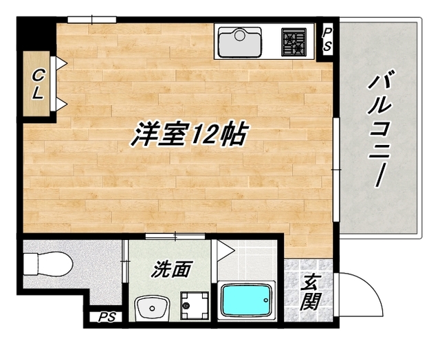 大阪市阿倍野区松崎町のマンションの間取り