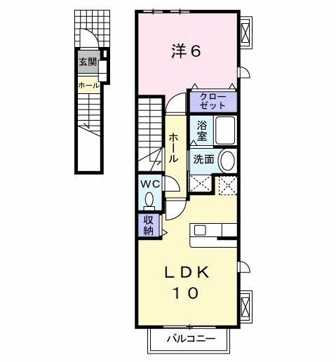 鎌ケ谷市道野辺中央のアパートの間取り