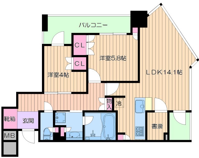 【パークタワー北浜の間取り】