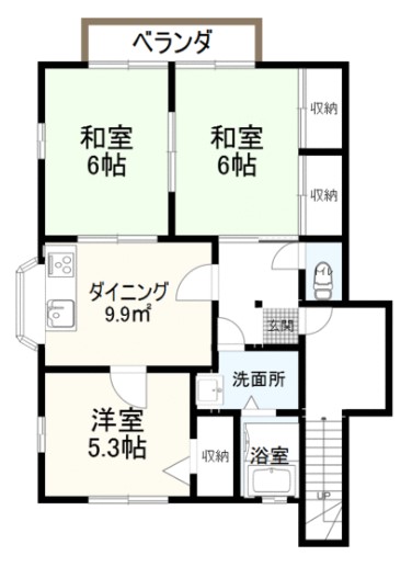 鹿児島市吉野町のアパートの間取り