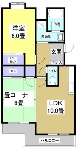 遠鉄ハイツ西ケ崎Ｆ棟の間取り