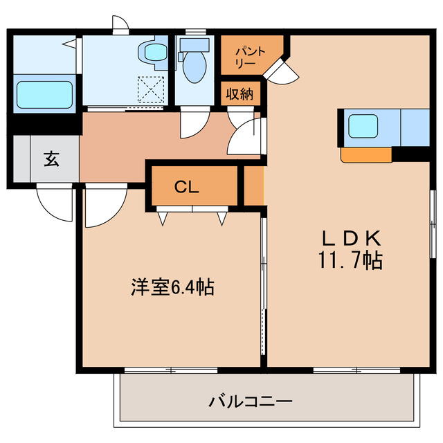 掛川市中のアパートの間取り