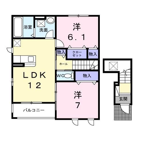 調布市深大寺東町のアパートの間取り