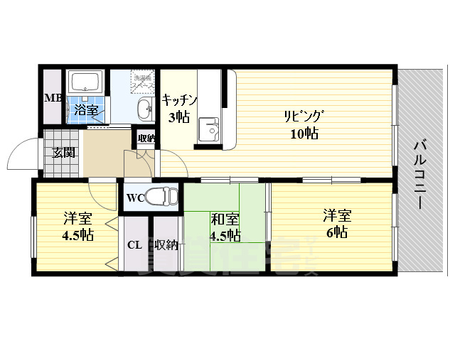 生島リバーサイドマンションD棟の間取り