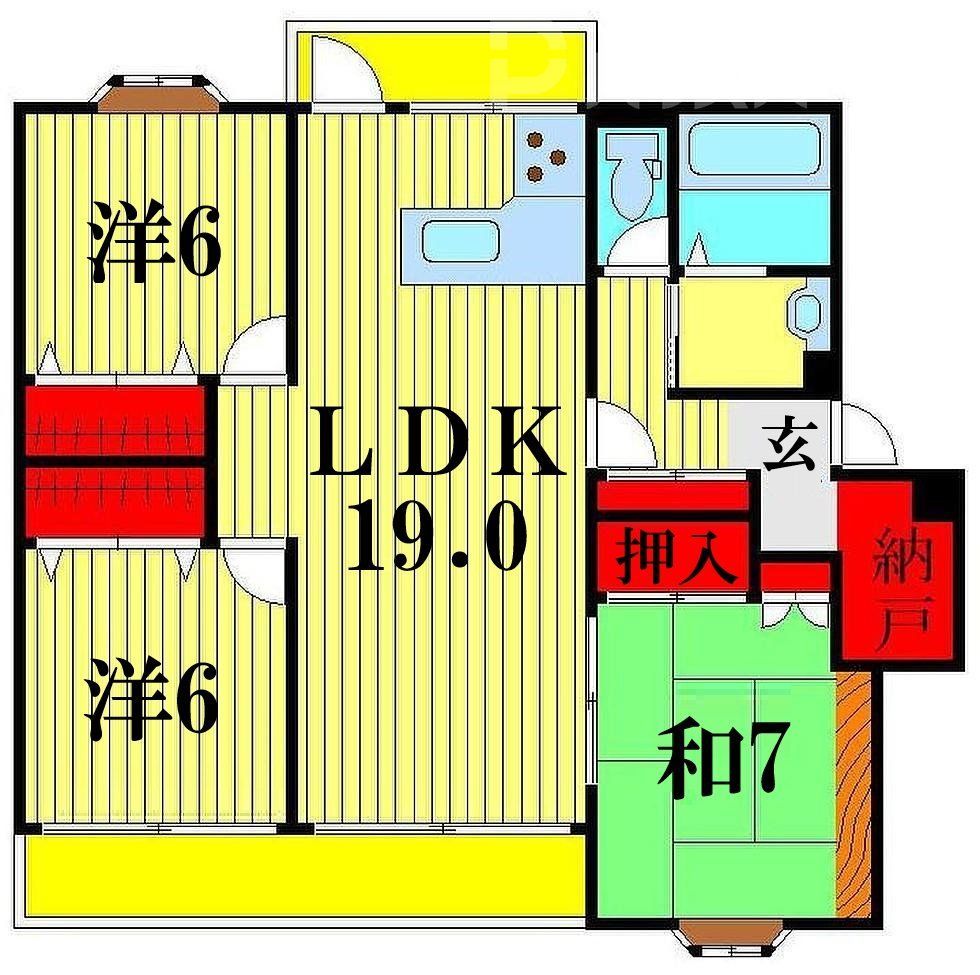 柏市東中新宿のマンションの間取り