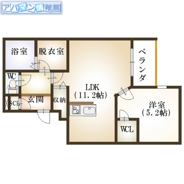 新潟市中央区学校町通２番町のマンションの間取り