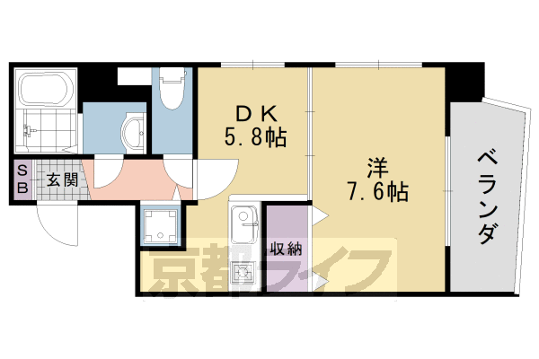 ライジングコート京都西院フロンティアの間取り