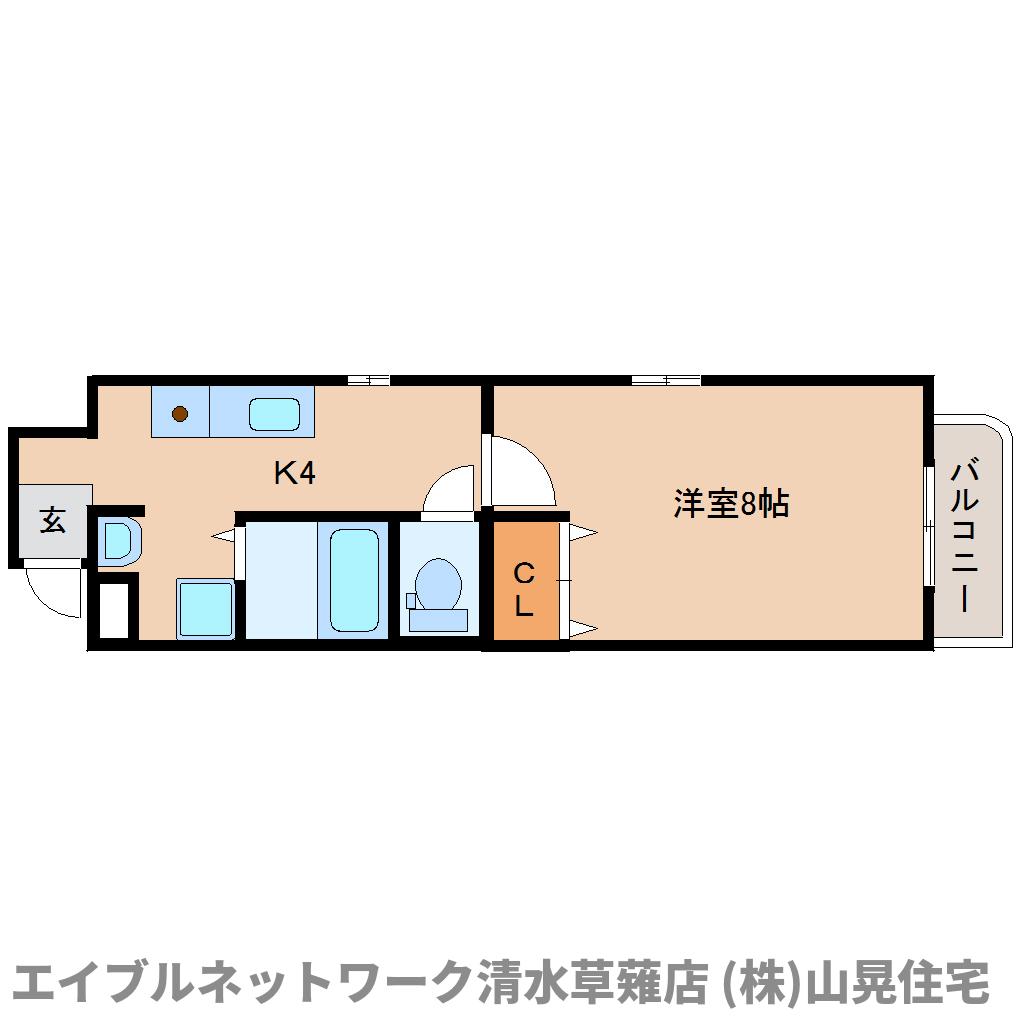 静岡市清水区馬走北のマンションの間取り