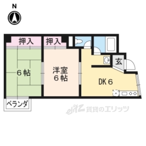 大津市錦織のマンションの間取り