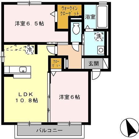 南さつま市加世田白亀のアパートの間取り