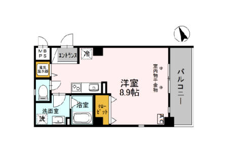 姫路市東延末のマンションの間取り