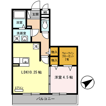 セジュール東阿保Ｂ棟の間取り