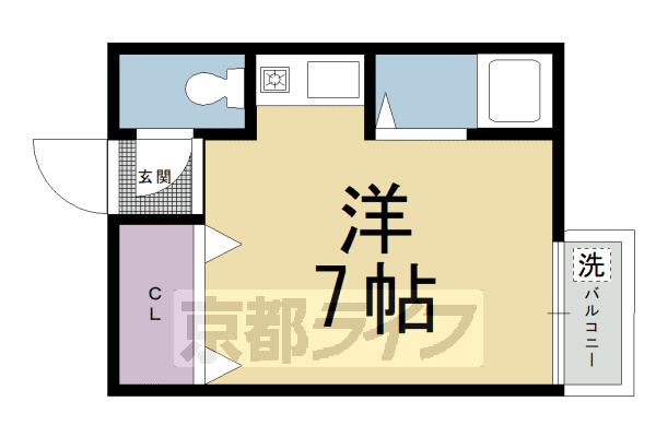 京都市北区紫竹下緑町のマンションの間取り