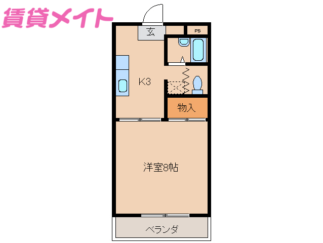 鈴鹿市柳町のマンションの間取り