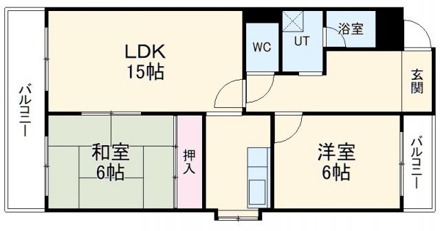 名古屋市瑞穂区洲山町のマンションの間取り