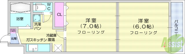 イーグルハイツ宮町の間取り