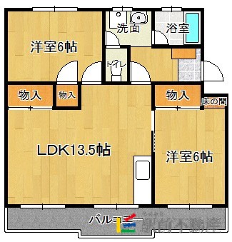 福岡市東区唐原のマンションの間取り