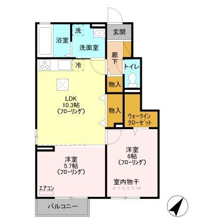 さいたま市緑区大字中尾のアパートの間取り