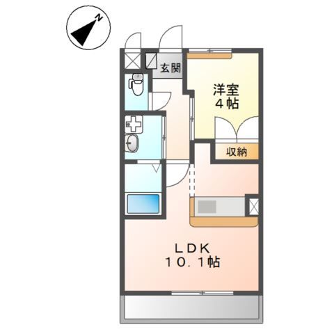 赤穂市中広のアパートの間取り