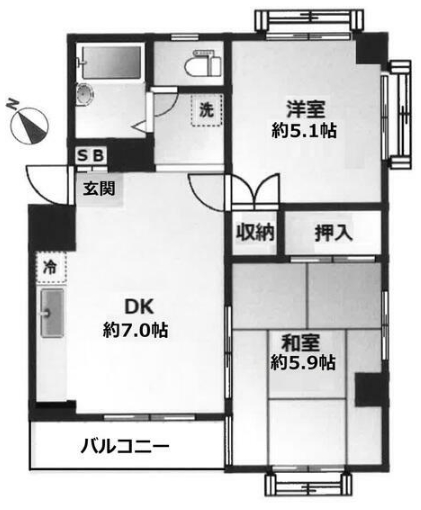 【川崎市川崎区池上新町のマンションの間取り】