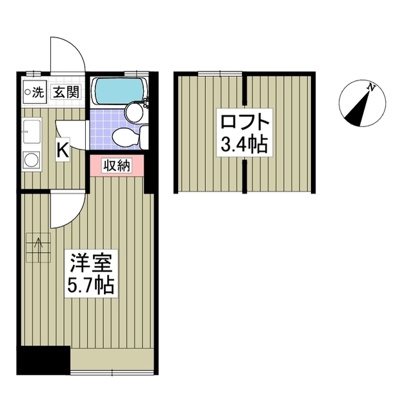 浦安市東野のアパートの間取り